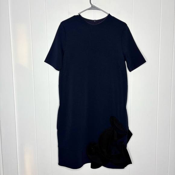 COS A-line Applique Dress Navy Blue Women’s Small Abstract Party Art to Wear - Picture 5 of 11